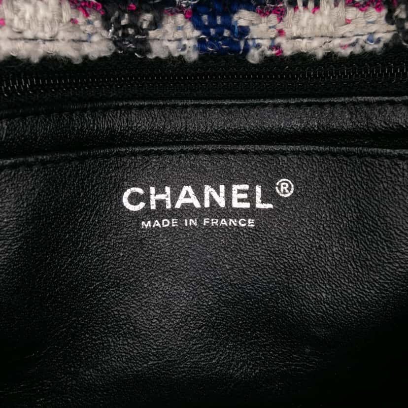 Chanel Mini Rectangular Classic Tweed Single Flap Blue Tweed Good condition - Box View