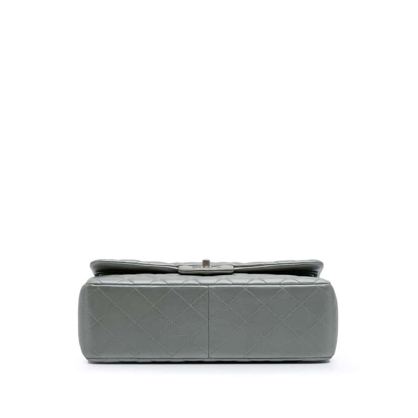 Chanel Jumbo Classic Lambskin Double Flap Silver Leather Good condition - Inside View