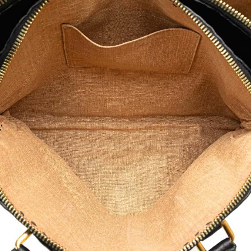 Fendi Pebbled Leather Selleria Dome Shoulder Bag Black Leather Good condition - Model View