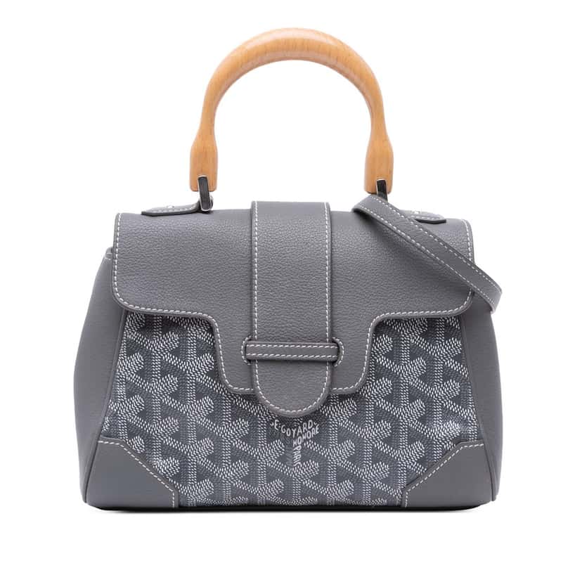 Goyard Mini Goyardine Saigon Souple Grey Canvas Good condition - Front View
