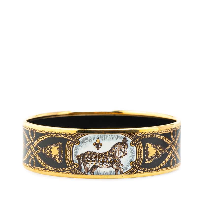 Hermès Wide Grand Apparat Enamel Bangle 65 Black Good condition - Inside View