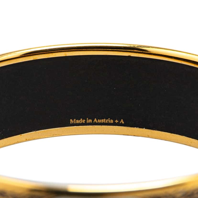 Hermès Wide Grand Apparat Enamel Bangle 65 Black Good condition - Box View