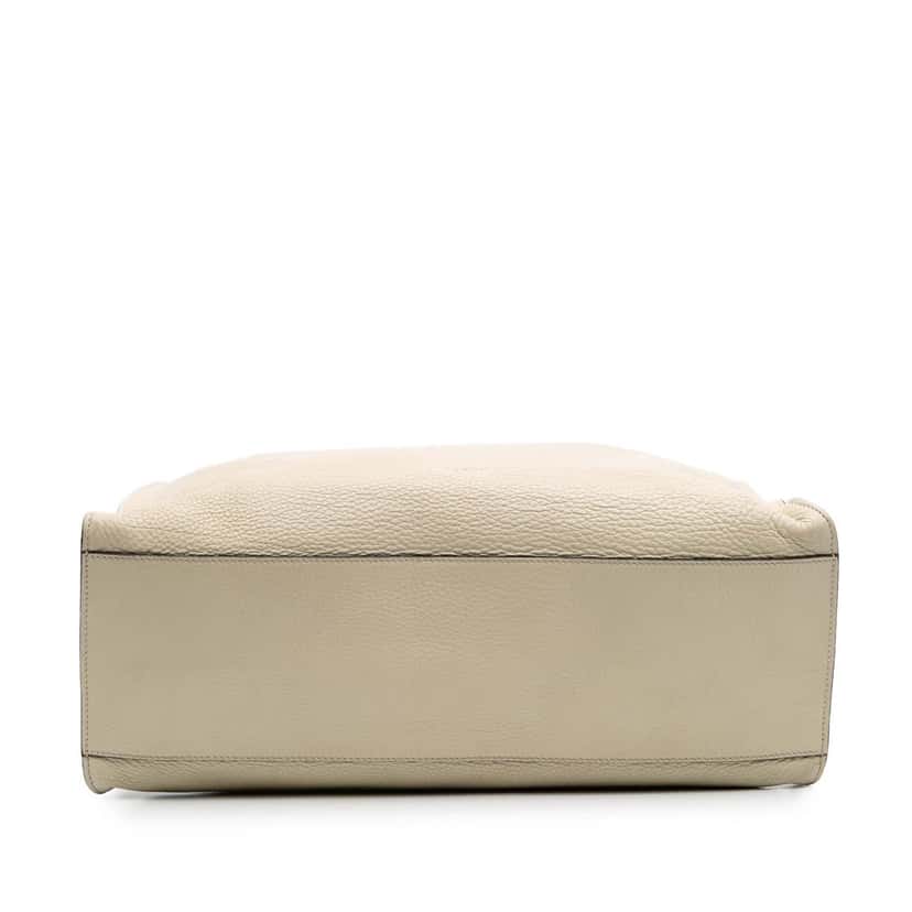 Gucci Medium Calfskin Bamboo Daily Shopper Satchel White Leather Good condition - Inside View