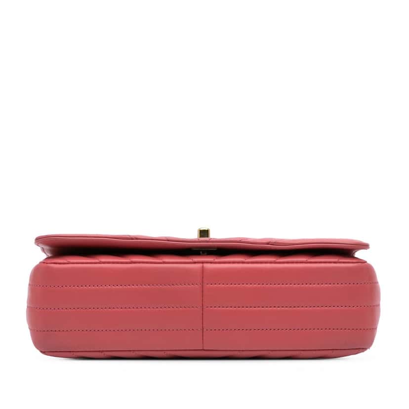 Chanel Medium Chevron Lambskin Statement Flap Pink Leather Good condition - Inside View