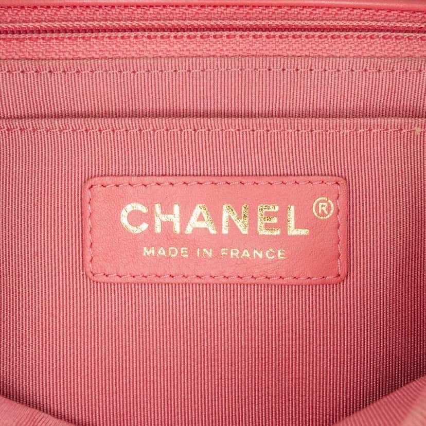 Chanel Medium Chevron Lambskin Statement Flap Pink Leather Good condition - Box View