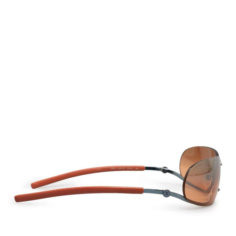 Chanel CC Rimless Sport Sunglasses Brown Good condition - Back View