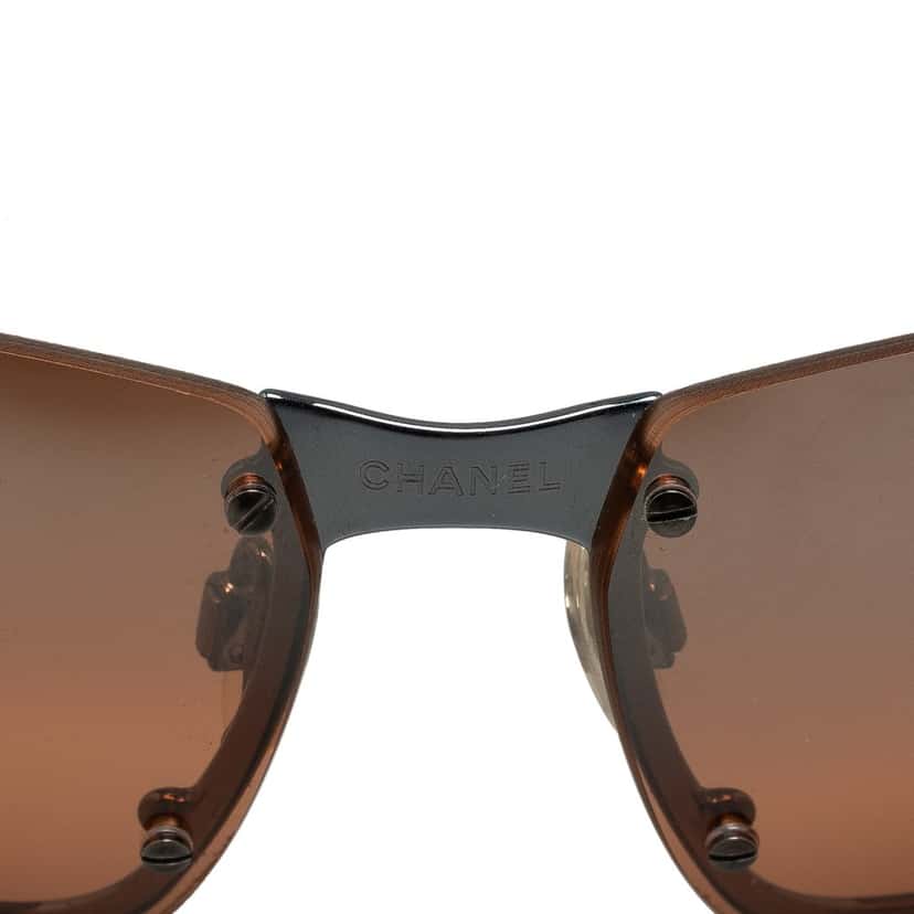 Chanel CC Rimless Sport Sunglasses Brown Good condition - Model View