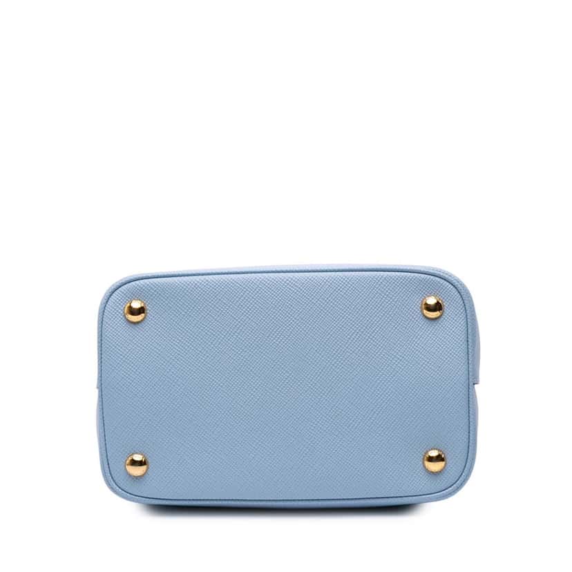 Prada Medium Saffiano Cuir Panier Satchel Blue Leather Good condition - Inside View