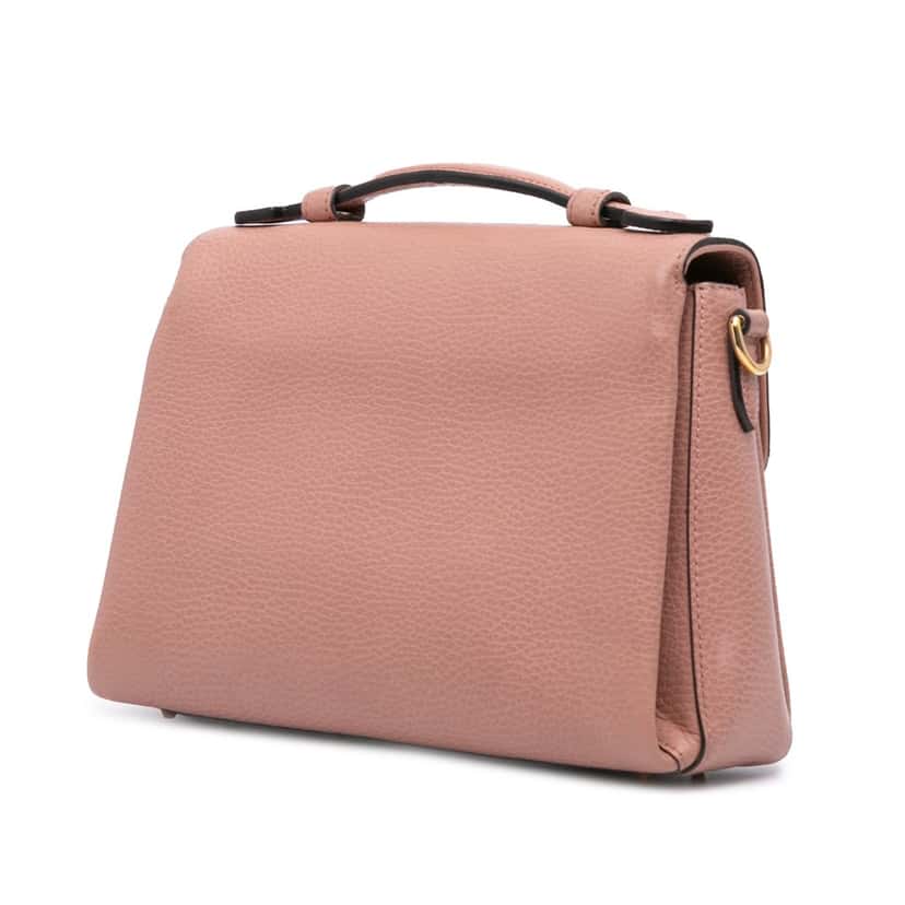 Gucci Small Dollar Calfskin Interlocking G Satchel Pink Leather Good condition - Back View