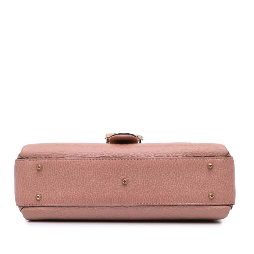Gucci Small Dollar Calfskin Interlocking G Satchel Pink Leather Good condition - Inside View