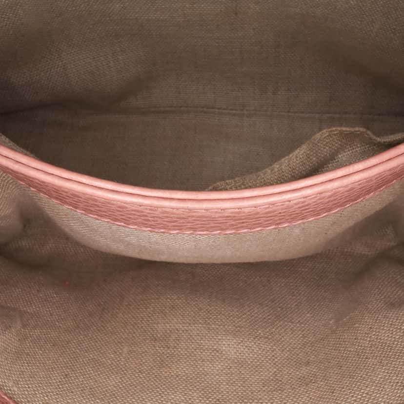 Gucci Small Dollar Calfskin Interlocking G Satchel Pink Leather Good condition - Model View