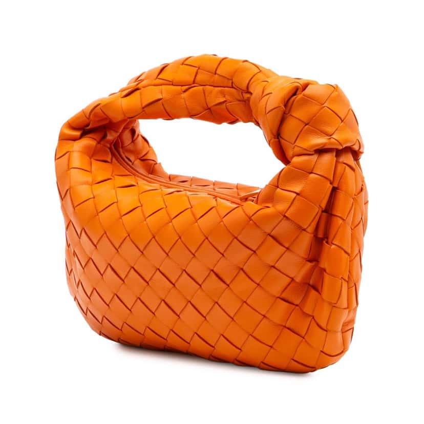 Bottega Veneta Mini Nappa Intrecciato Jodie Orange Leather Good condition - Back View