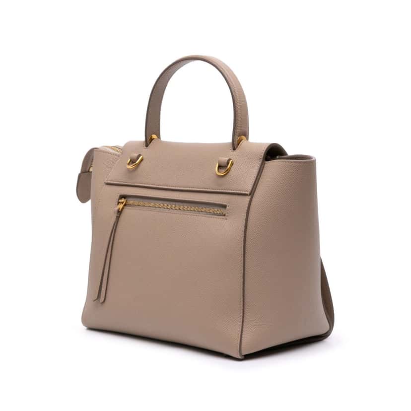 Celine Micro Grained Calfskin Belt Bag Brown Leather Good condition - Back View