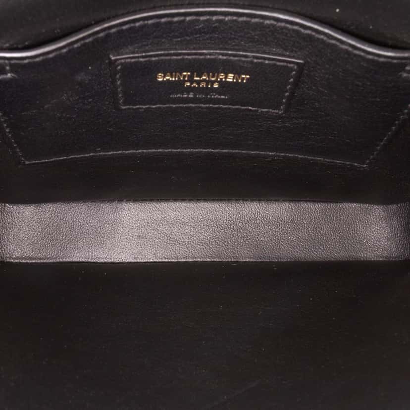 Saint Laurent Small Canvas Striped Solferino Satchel In Box Black Canvas Very good condition - Model View