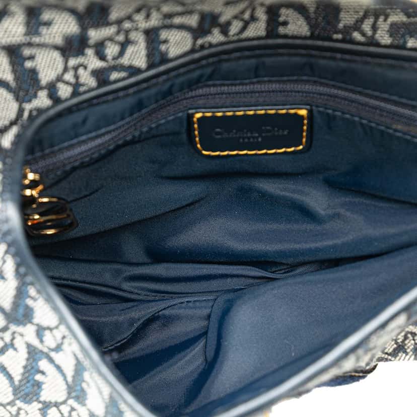 Dior Diorissimo Canvas Saddle Bag Blue Canvas Good condition - Model View