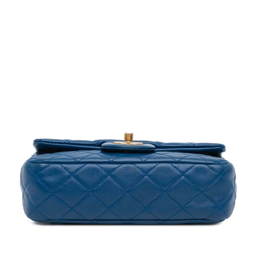 Chanel Mini Rectangular Lambskin Pearl Crush Flap Blue Leather Good condition - Inside View