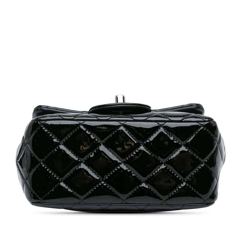 Chanel Mini Square Classic Patent Single Flap Black Leather Good condition - Inside View
