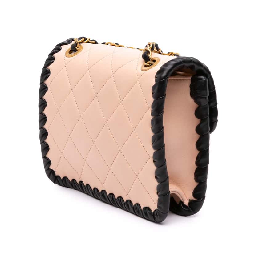Chanel Mini Calfskin Braided My Own Frame Flap Pink Leather Good condition - Back View