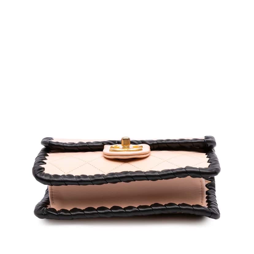 Chanel Mini Calfskin Braided My Own Frame Flap Pink Leather Good condition - Inside View