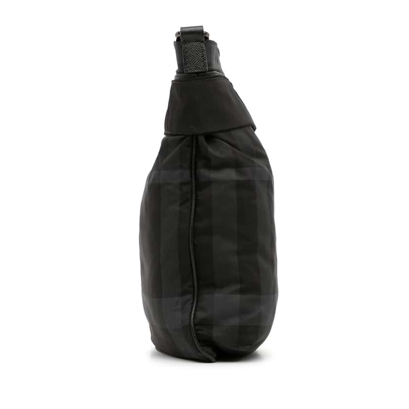 Burberry Tonal Check Canvas Crossbody Black Canvas Good condition - Inside View