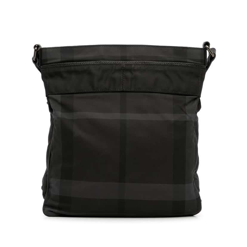 Burberry Tonal Check Canvas Crossbody Black Canvas Good condition - Model View