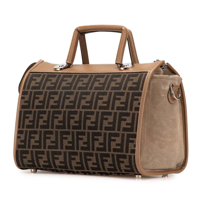 Fendi Zucca Canvas Soft Trunk Satchel Brown Canvas Good condition - Back View