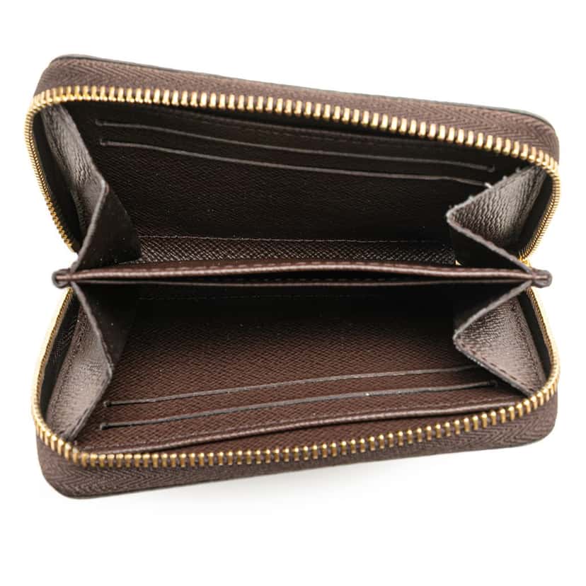 Louis Vuitton Damier Ebene Zippy Coin Purse Brown Canvas Good condition - Model View