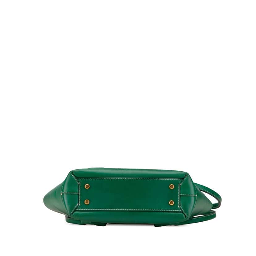 Bottega Veneta Small Calfskin Maxi Intrecciato Arco Satchel Green Leather Good condition - Inside View