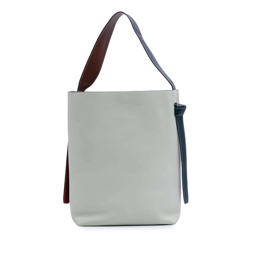 Celine Small Shiny Smooth Calfskin Twisted Cabas Tote Red Leather Good condition - Front View