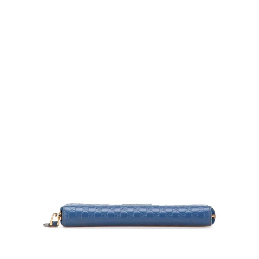 Gucci Microguccissima Zip Around Long Wallet Blue Leather Good condition - Inside View