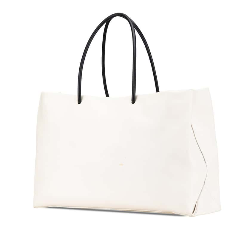 Chanel Large Calfskin Essential 31 Rue Cambon Shopping Tote White Leather Good condition - Back View