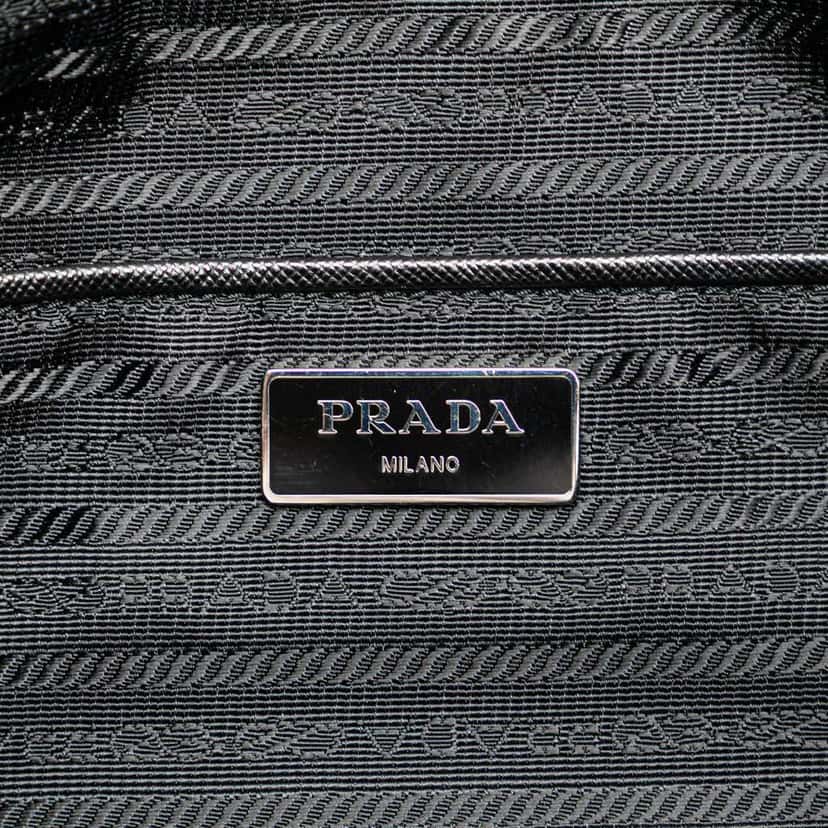 Prada Tessuto Saffiano Trimmed Open Convertible Tote Black Good condition - Box View