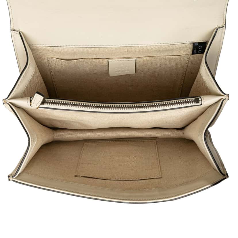 Gucci Medium Leather Bamboo Dionysus Web Satchel White Leather Good condition - Model View