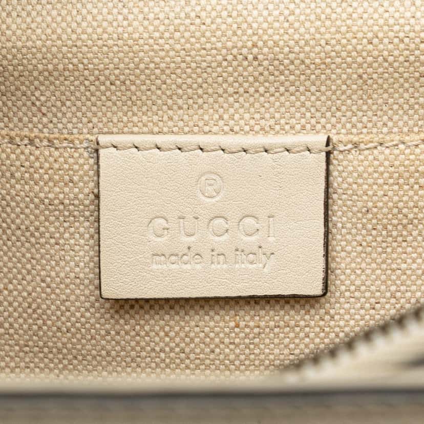 Gucci Medium Leather Bamboo Dionysus Web Satchel White Leather Good condition - Box View