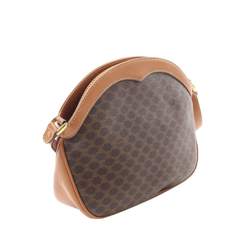 Celine Macadam Coated Canvas Crossbody Brown Canvas Good condition - Back View