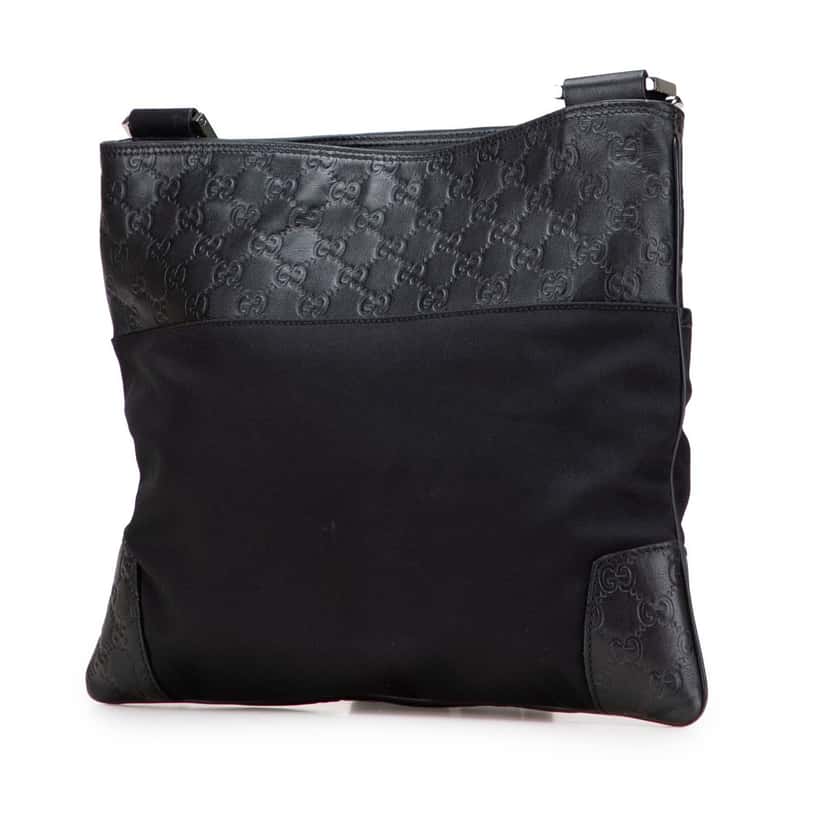 Gucci Guccissima and Nylon Crossbody Black Good condition - Back View