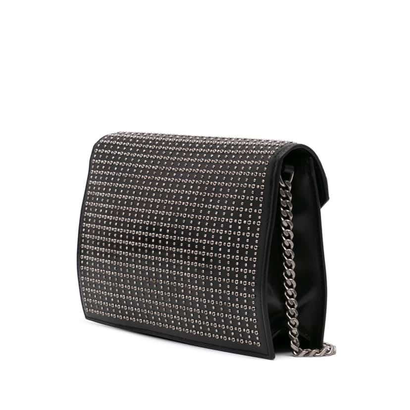 Saint Laurent Studded Leather Monogram Le Sept Chain Bag Black Leather Good condition - Back View