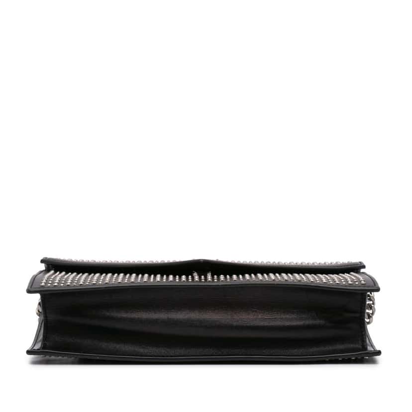 Saint Laurent Studded Leather Monogram Le Sept Chain Bag Black Leather Good condition - Inside View