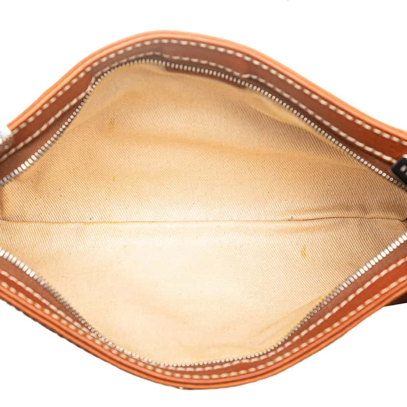 Celine Calfskin Shell Strap Shoulder Bag Brown Leather Very good condition - Model View