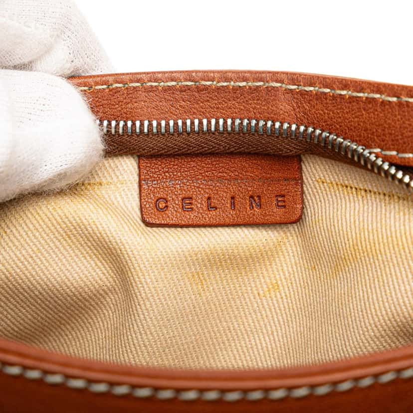 Celine Calfskin Shell Strap Shoulder Bag Brown Leather Very good condition - Box View