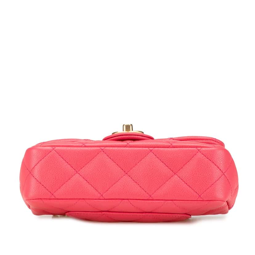 Chanel Mini Quilted Caviar Sweetheart Flap Pink Leather Good condition - Inside View