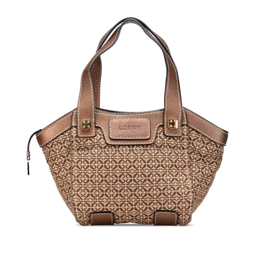 Loewe Anagram Canvas Tote Brown Canvas Good condition - Front View