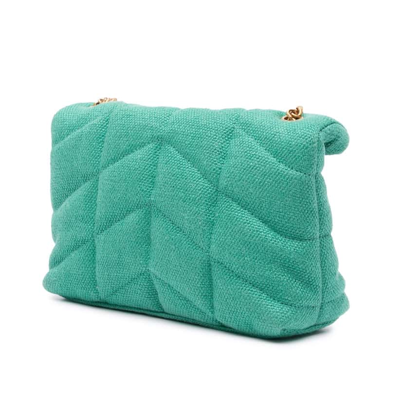 Saint Laurent Toy Canvas Loulou Puffer Crossbody Green Canvas Good condition - Back View