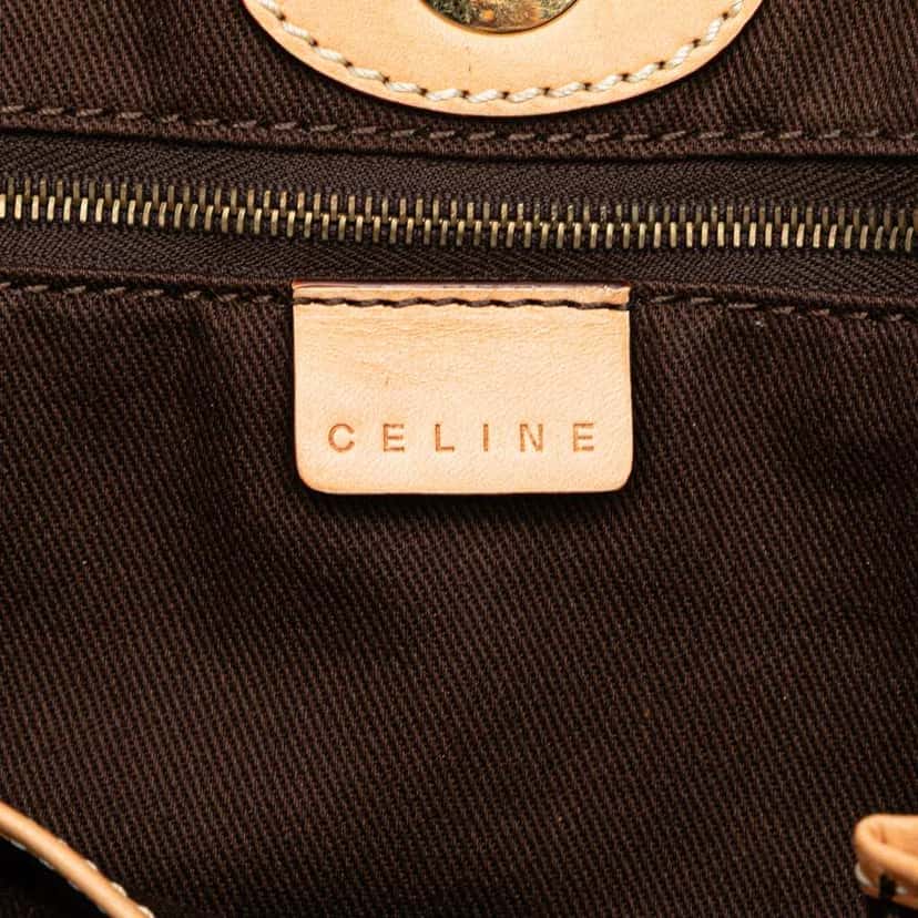Celine Macadam Coated Canvas Vertical Tote Brown Canvas Good condition - Box View