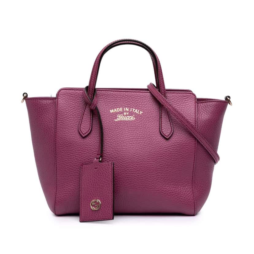 Gucci Mini Leather Swing Satchel Purple Leather Good condition - Front View