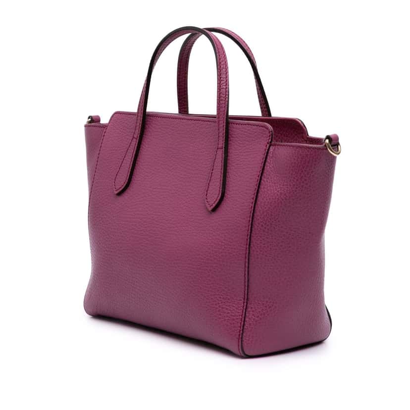 Gucci Mini Leather Swing Satchel Purple Leather Good condition - Back View