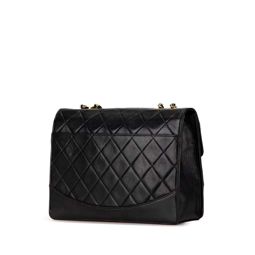 Chanel Medium Reissue 2.55 Quilted Lambskin Single Flap Black Leather Good condition - Back View