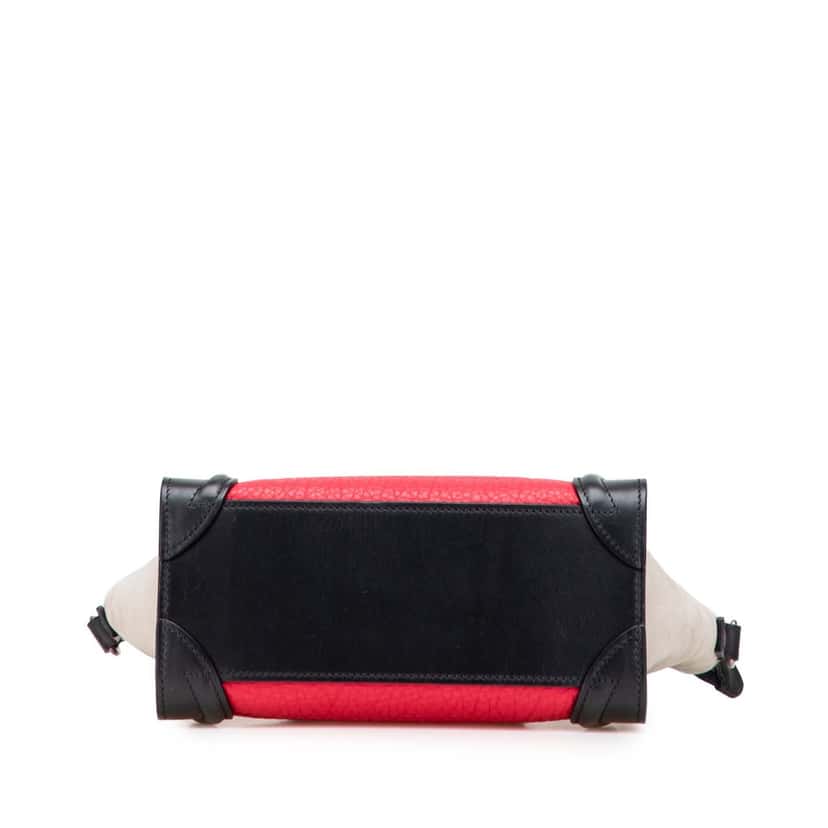 Celine Nano Tricolor Luggage Tote Red Leather Good condition - Inside View