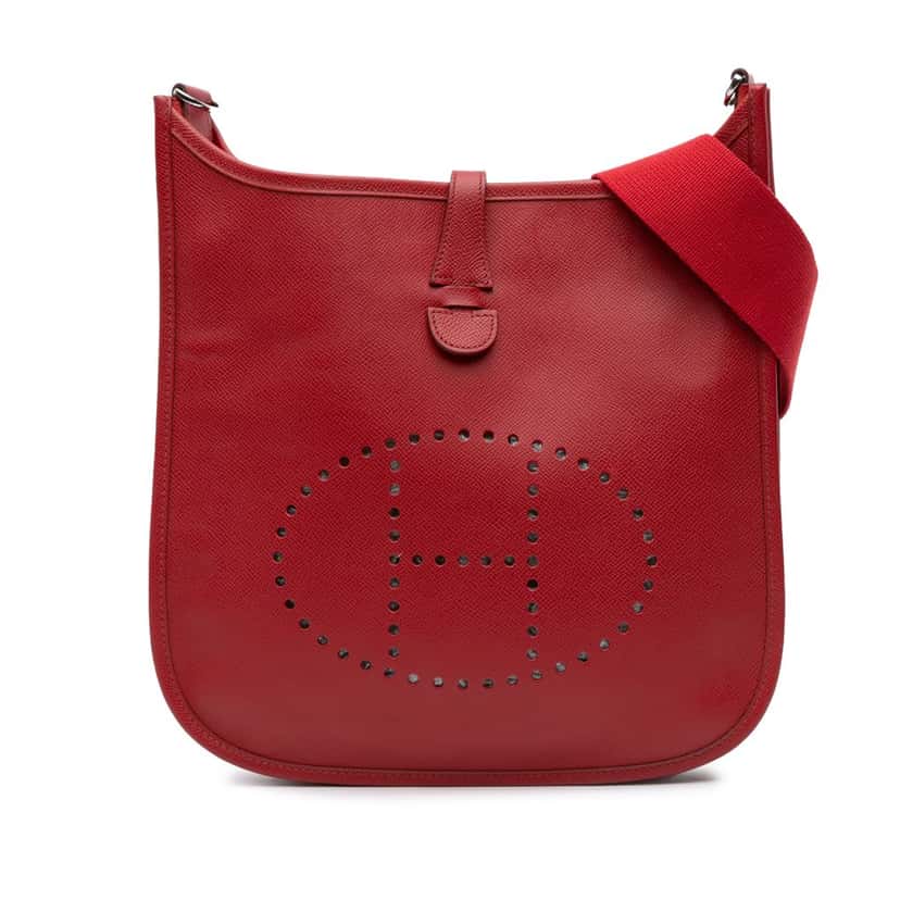 Hermès Epsom Evelyne III PM Red Leather Good condition - Front View