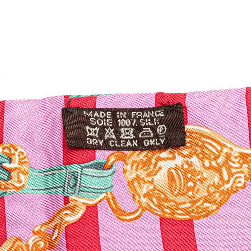 Hermès Brides De Gala Bayaderes Twilly Silk Scarf Pink Silk Very good condition - Inside View